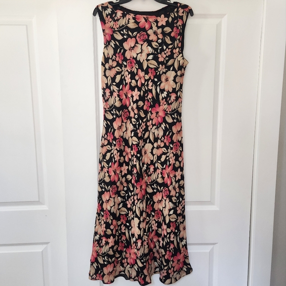 Charter Club Dresses & Skirts - Charter Club Vintage 100% Silk Hawaiian Floral Print Maxi Dress Black 14